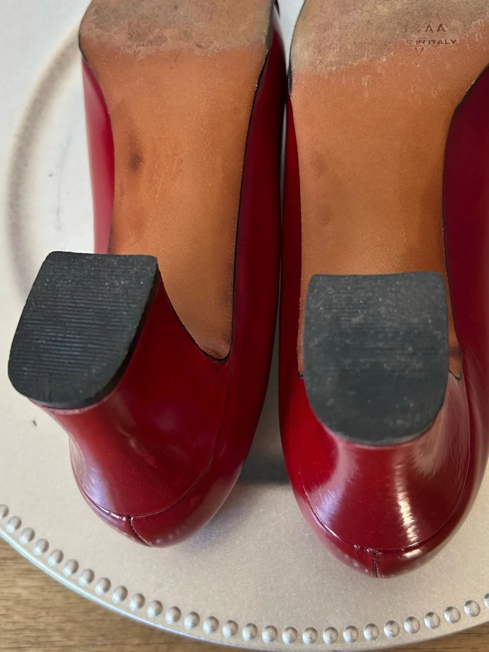 Amalfi Red Leather Mid-Heel Loafers with Gold-Tone Bit